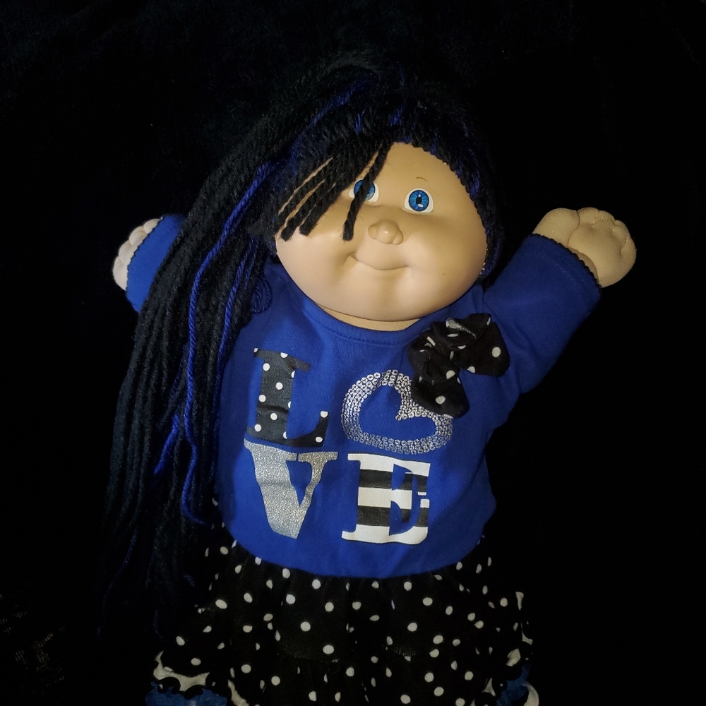 Custom rerooted cabbage patch doll